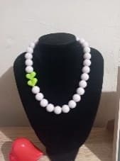 Bolas Chicles Grises — Pasadores Corazones Verdes