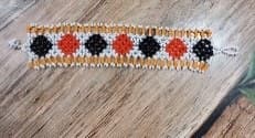 Pulsera Amarillo Con Negro Y Naranja
