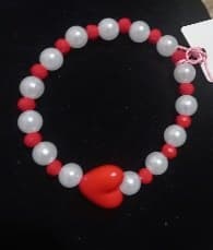 Perla Con Murano Rojo — Pasador Corazon Rojo